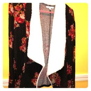 Super soft black with roses coverup with fuzz